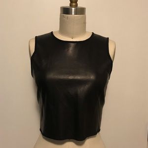 Theyskens theory cropped leather top
